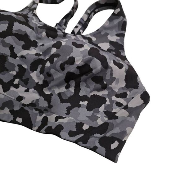 Athleta Women's 36B Gray Camo Soft Touch Racerback Advance Sports Bra - Picture 3 of 6
